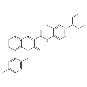 N-(4-(diethylamino)-2-methylphenyl)-1-(4-fluorobenzyl)-2-oxo-1,2-dihydro-1,8-naphthyridine-3-carboxamide Structure