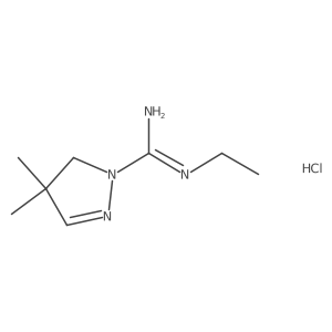 N-ethyl-4,4-dimethyl-4,5-dihydro-pyrazole-1-carboxamidine hydrochloride Structure