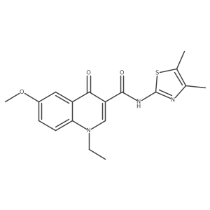 N-[(2Z)-4,5-dimethyl-1,3-thiazol-2(3H)-ylidene]-1-ethyl-6-methoxy-4-oxo-1,4-dihydroquinoline-3-carboxamide Structure