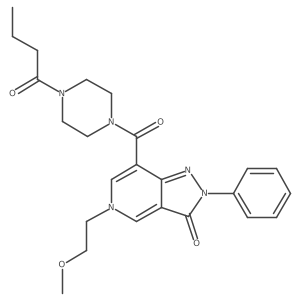 7-(4-butyrylpiperazine-1-carbonyl)-5-(2-methoxyethyl)-2-phenyl-2H-pyrazolo[4,3-c]pyridin-3(5H)-one结构式