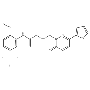 4-(3-(furan-2-yl)-6-oxopyridazin-1(6H)-yl)-N-(2-methoxy-5-(trifluoromethyl)phenyl)butanamide Structure