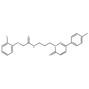 2-(2-fluorophenoxy)-N-{3-[3-(4-methylphenyl)-6-oxo-1,6-dihydropyridazin-1-yl]propyl}acetamide结构式