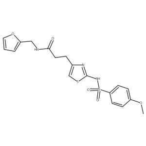 N-(furan-2-ylmethyl)-3-(2-(4-methoxyphenylsulfonamido)thiazol-4-yl)propanamide Structure