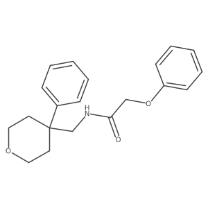 2-phenoxy-N-((4-phenyltetrahydro-2H-pyran-4-yl)methyl)acetamide结构式