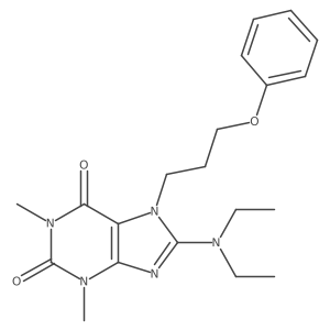 8-(diethylamino)-1,3-dimethyl-7-(3-phenoxypropyl)-1H-purine-2,6(3H,7H)-dione Structure