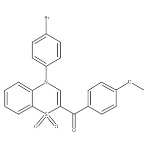 [4-(4-bromophenyl)-1,1-dioxido-4H-1,4-benzothiazin-2-yl](4-methoxyphenyl)methanone结构式