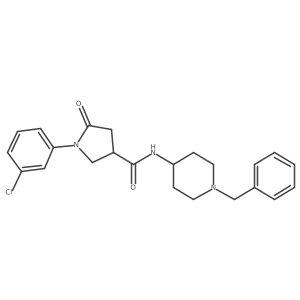N-(1-benzyl-4-piperidyl)-1-(3-chlorophenyl)-5-oxo-3-pyrrolidinecarboxamide结构式