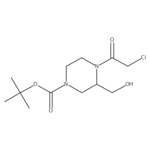 (R)-tert-Butyl 4-(2-chloroacetyl)-3-(hydroxymethyl)piperazine-1-carboxylate结构式