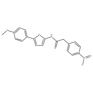 N-(5-(4-(methylthio)phenyl)-1,3,4-oxadiazol-2-yl)-2-(4-nitrophenyl)acetamide结构式