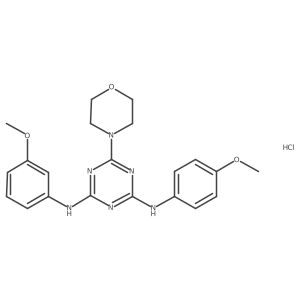 N2-(3-methoxyphenyl)-N4-(4-methoxyphenyl)-6-morpholino-1,3,5-triazine-2,4-diamine hydrochloride Structure