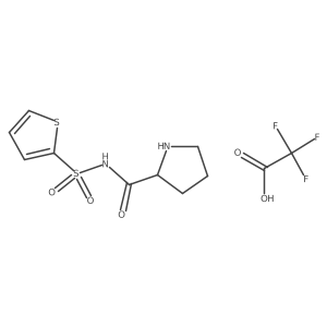 (S)-N-(Thiophen-2-ylsulfonyl)pyrrolidine-2-carboxamide 2,2,2-trifluoroacetate结构式