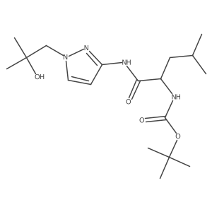 {(S)-1-[1-(2-hydroxy-2-methyl-propyl)-1H-pyrazol-3-ylcarbamoyl]-3-methyl-butyl}-carbamic acid t-butyl ester结构式