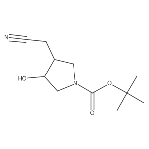 tert-Butyl (3R,4S)-3-(cyanomethyl)-4-hydroxypyrrolidine-1-carboxylate Structure