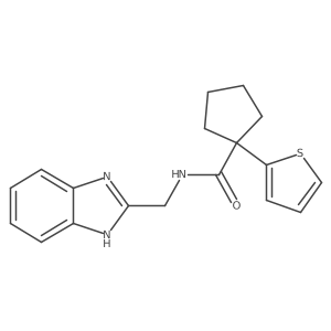 N-((1H-benzo[d]imidazol-2-yl)methyl)-1-(thiophen-2-yl)cyclopentanecarboxamide结构式
