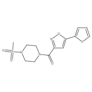 (5-(Furan-2-yl)isoxazol-3-yl)(4-(methylsulfonyl)piperazin-1-yl)methanone Structure