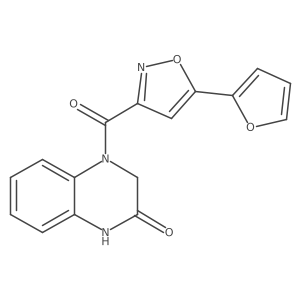4-(5-(furan-2-yl)isoxazole-3-carbonyl)-3,4-dihydroquinoxalin-2(1H)-one Structure