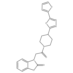 3-(2-(4-(5-(furan-2-yl)-1,3,4-oxadiazol-2-yl)piperidin-1-yl)-2-oxoethyl)benzo[d]oxazol-2(3H)-one结构式