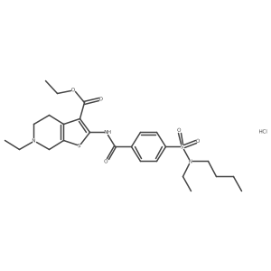 ethyl 2-{4-[butyl(ethyl)sulfamoyl]benzamido}-6-ethyl-4H,5H,6H,7H-thieno[2,3-c]pyridine-3-carboxylate hydrochloride Structure