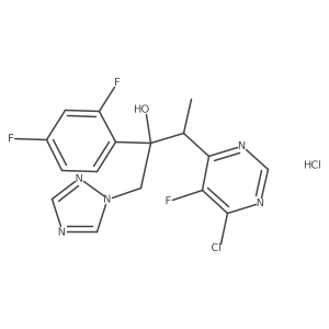 (2R,3S)-Rel-3-(6-Chloro-5-fluoropyrimidin-4-yl)-2-(2,4-difluorophenyl)-1-(1H-1,2,4-triazol-1-yl)butan-2-ol hydrochloride Structure