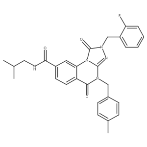 2-(2-fluorobenzyl)-N-isobutyl-4-(4-methylbenzyl)-1,5-dioxo-1,2,4,5-tetrahydro-[1,2,4]triazolo[4,3-a]quinazoline-8-carboxamide Structure