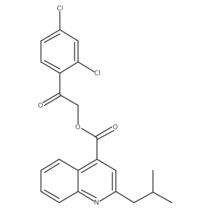 2-(2,4-Dichlorophenyl)-2-oxoethyl 2-(2-methylpropyl)quinoline-4-carboxylate Structure
