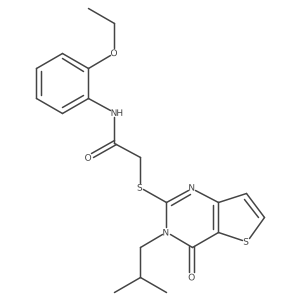 N-(2-ethoxyphenyl)-2-{[3-(2-methylpropyl)-4-oxo-3,4-dihydrothieno[3,2-d]pyrimidin-2-yl]sulfanyl}acetamide结构式