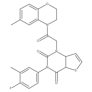 3-(4-fluoro-3-methylphenyl)-1-[2-(6-methyl-3,4-dihydro-2H-1,4-benzoxazin-4-yl)-2-oxoethyl]-1H,2H,3H,4H-thieno[3,2-d]pyrimidine-2,4-dione结构式