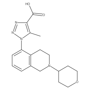 5-Methyl-1-(2-(tetrahydro-2H-pyran-4-yl)-1,2,3,4-tetrahydroisoquinolin-5-yl)-1H-1,2,3-triazole-4-carboxylic acid结构式