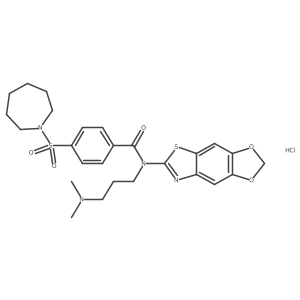 N-([1,3]dioxolo[4',5':4,5]benzo[1,2-d]thiazol-6-yl)-4-(azepan-1-ylsulfonyl)-N-(3-(dimethylamino)propyl)benzamide hydrochloride结构式