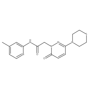 N-(4-methylpyridin-2-yl)-2-[6-oxo-3-(thiomorpholin-4-yl)pyridazin-1(6H)-yl]acetamide结构式