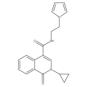2-cyclopropyl-1-oxo-N-[2-(1H-pyrrol-1-yl)ethyl]-1,2-dihydroisoquinoline-4-carboxamide结构式
