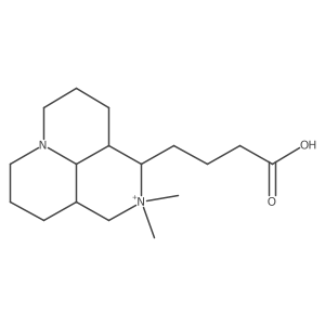 1H,4H-Pyrido[3,2,1-ij][1,6]naphthyridinium, 1-(3-carboxypropyl)decahydro-2,2-dimethyl-, (1R,3aS,10aS,10bS)- Structure