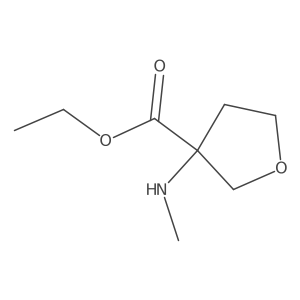 Ethyl 3-(methylamino)tetrahydrofuran-3-carboxylate结构式