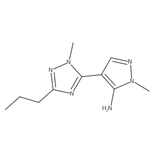 1-methyl-4-(1-methyl-3-propyl-1H-1,2,4-triazol-5-yl)-1H-pyrazol-5-amine结构式