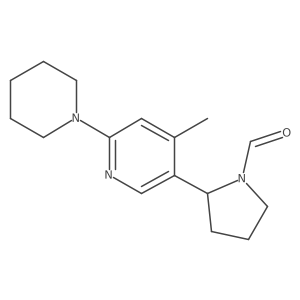 2-[4-methyl-6-(1-piperidyl)-3-pyridyl]pyrrolidine-1-carbaldehyde结构式