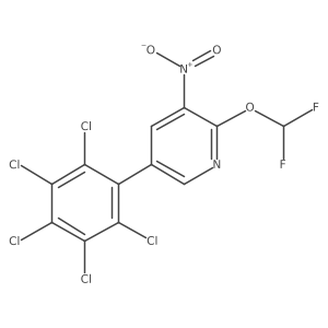 2-(Difluoromethoxy)-3-nitro-5-(perchlorophenyl)pyridine Structure