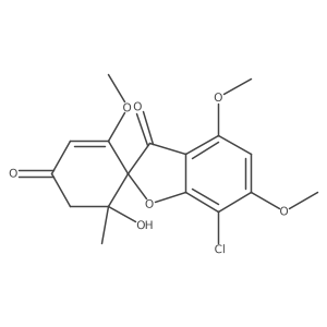 Spiro[benzofuran-2(3H),1a(2)-[2]cyclohexene]-3,4a(2)-dione, 7-chloro-6a(2)-hydroxy-2a(2),4,6-trimethoxy-6a(2)-methyl-, (1a(2)R,6a(2)R)-rel-(-)-结构式
