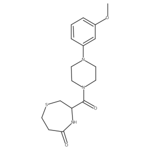 3-(4-(3-Methoxyphenyl)piperazine-1-carbonyl)-1,4-thiazepan-5-one结构式