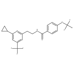 N-(2-(4-cyclopropyl-6-(trifluoromethyl)pyrimidin-2-yl)ethyl)-4-(trifluoromethoxy)benzamide结构式