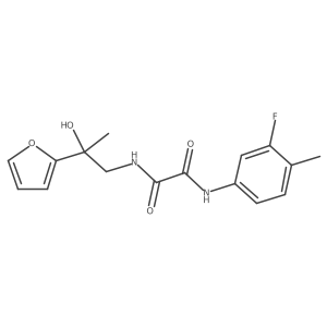 N1-(3-fluoro-4-methylphenyl)-N2-(2-(furan-2-yl)-2-hydroxypropyl)oxalamide结构式