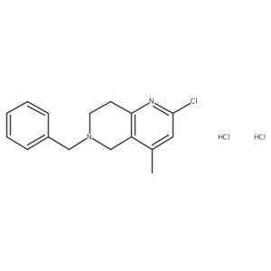 6-benzyl-2-chloro-4-methyl-7,8-dihydro-5H-1,6-naphthyridine;dihydrochloride Structure