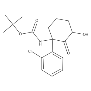 rac-tert-butyl N-[(1R,3R)-1-(2-chlorophenyl)-3-hydroxy-2-oxocyclohexyl]carbamate结构式
