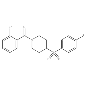 (2-Bromophenyl)(4-((4-fluorophenyl)sulfonyl)piperidin-1-yl)methanone结构式