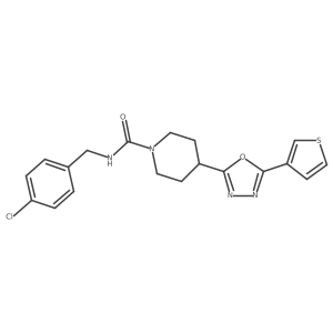 N-[(4-chlorophenyl)methyl]-4-[5-(3-thienyl)-1,3,4-oxadiazol-2-yl]piperidine-1-carboxamide结构式