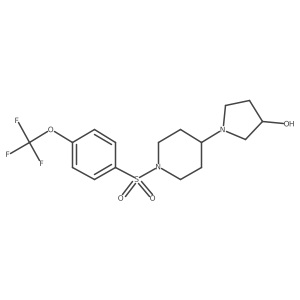 1-(1-((4-(Trifluoromethoxy)phenyl)sulfonyl)piperidin-4-yl)pyrrolidin-3-ol结构式