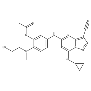 Acetamide, N-[2-[(2-aminoethyl)methylamino]-5-[[3-cyano-7-(cyclopropylamino)pyrazolo[1,5-a]pyrimidin-5-yl]amino]phenyl]-结构式