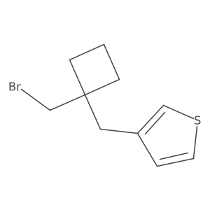 3-([1-(Bromomethyl)cyclobutyl]methyl)thiophene结构式