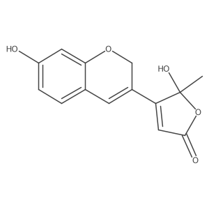 2(5H)-Furanone, 5-hydroxy-4-(7-hydroxy-2H-1-benzopyran-3-yl)-5-methyl-结构式