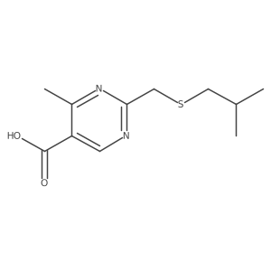 4-Methyl-2-{[(2-methylpropyl)sulfanyl]methyl}pyrimidine-5-carboxylic acid Structure