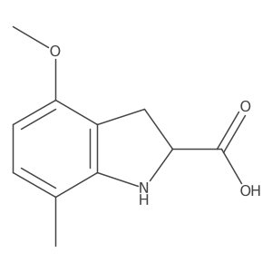 4-methoxy-7-methyl-2,3-dihydro-1H-indole-2-carboxylic acid结构式